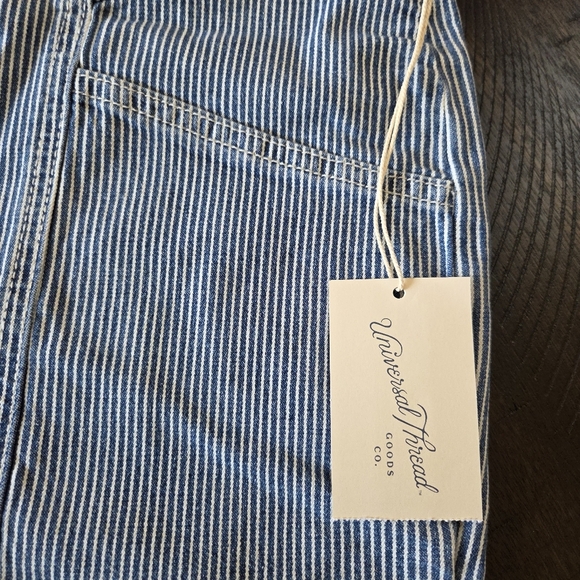 ‼️3/$30‼️ High-Rise Pinstripe Jean Shorts Women's Size 10 High Rise New - Picture 3 of 10
